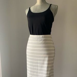 White and Black Stripe Skirt